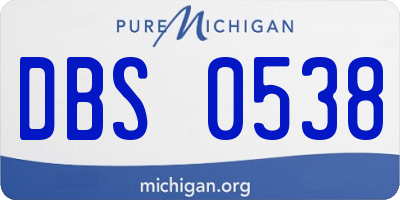 MI license plate DBS0538