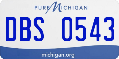 MI license plate DBS0543