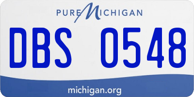 MI license plate DBS0548