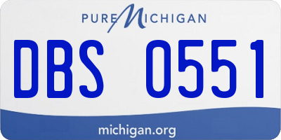 MI license plate DBS0551