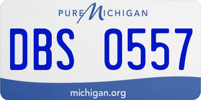 MI license plate DBS0557