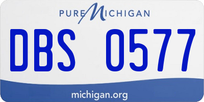 MI license plate DBS0577