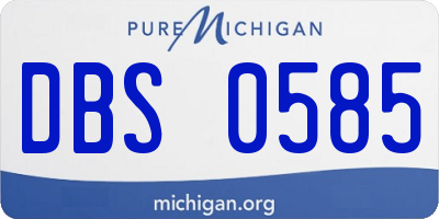 MI license plate DBS0585