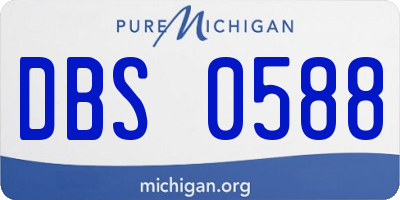 MI license plate DBS0588