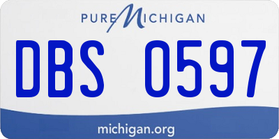 MI license plate DBS0597
