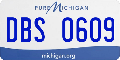 MI license plate DBS0609