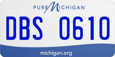 MI license plate DBS0610