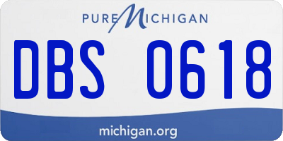 MI license plate DBS0618