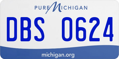 MI license plate DBS0624