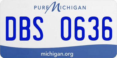MI license plate DBS0636