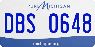 MI license plate DBS0648