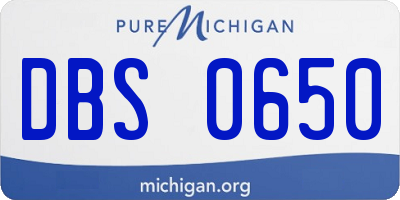 MI license plate DBS0650