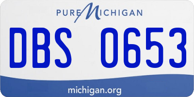 MI license plate DBS0653