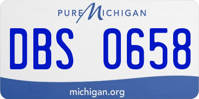 MI license plate DBS0658