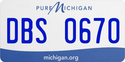 MI license plate DBS0670