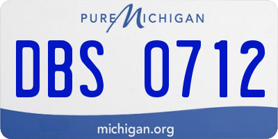 MI license plate DBS0712