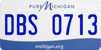 MI license plate DBS0713