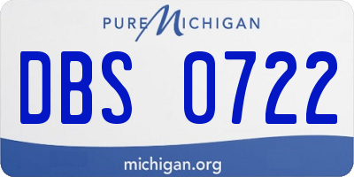 MI license plate DBS0722