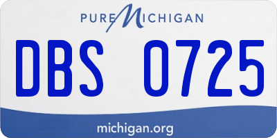 MI license plate DBS0725