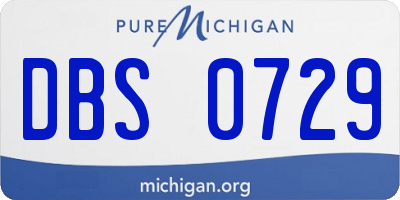 MI license plate DBS0729