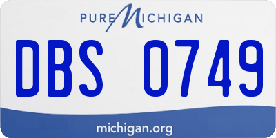 MI license plate DBS0749