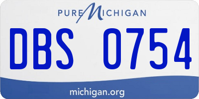 MI license plate DBS0754