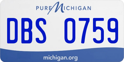 MI license plate DBS0759