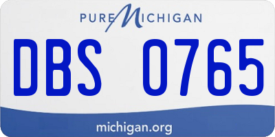 MI license plate DBS0765