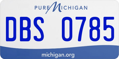 MI license plate DBS0785