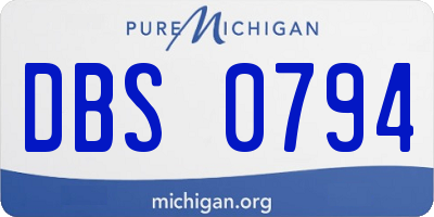 MI license plate DBS0794