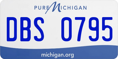 MI license plate DBS0795