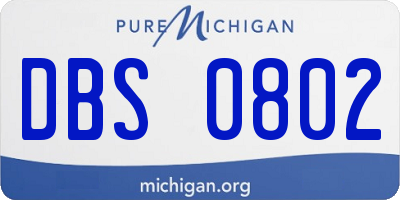 MI license plate DBS0802