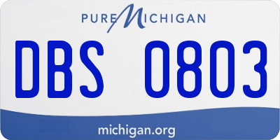 MI license plate DBS0803
