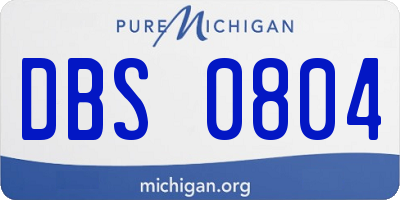 MI license plate DBS0804