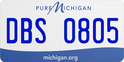 MI license plate DBS0805