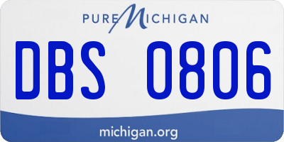 MI license plate DBS0806