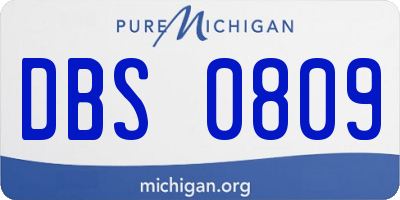 MI license plate DBS0809