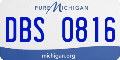 MI license plate DBS0816