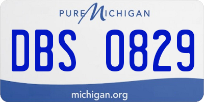 MI license plate DBS0829