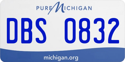 MI license plate DBS0832