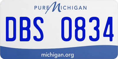 MI license plate DBS0834