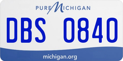 MI license plate DBS0840