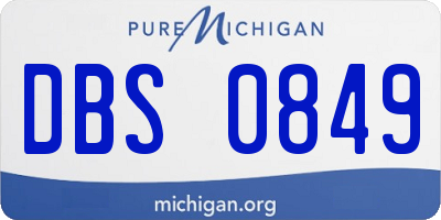MI license plate DBS0849