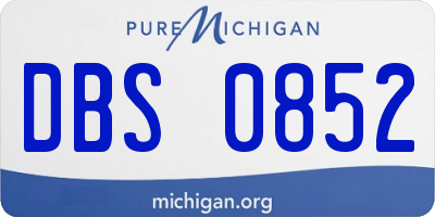 MI license plate DBS0852