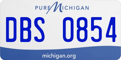 MI license plate DBS0854