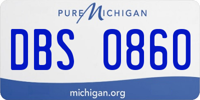 MI license plate DBS0860