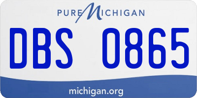 MI license plate DBS0865