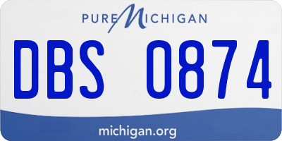 MI license plate DBS0874