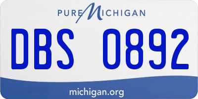 MI license plate DBS0892