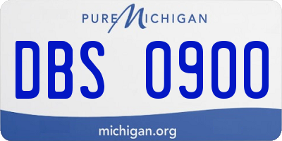 MI license plate DBS0900